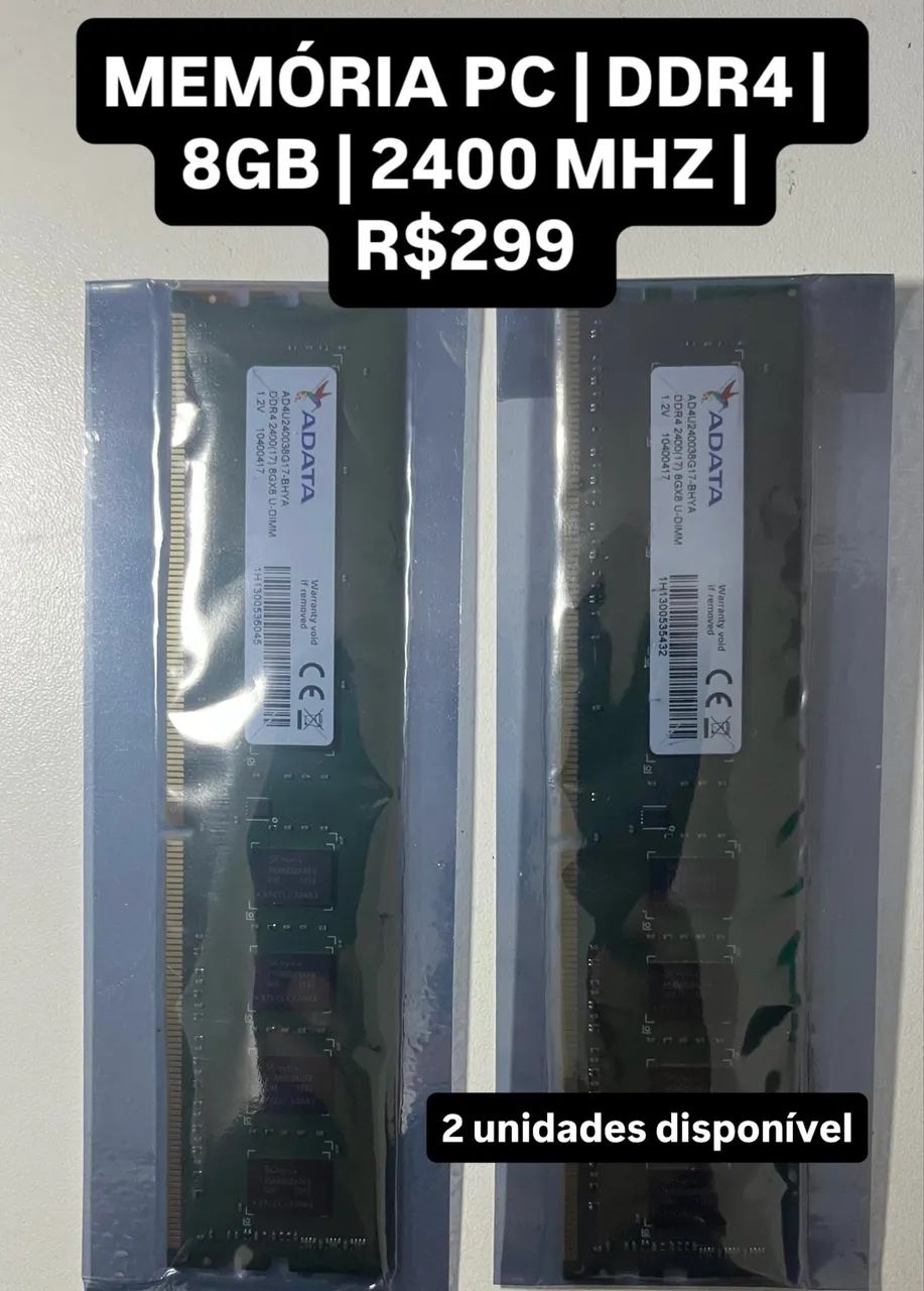 Memória pc Ddr4 8gb 2400 mhz 