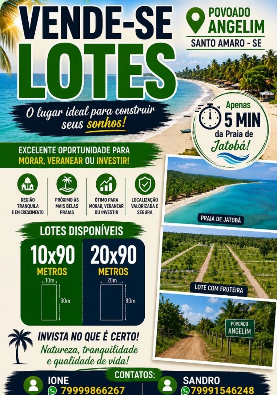 Terrenos com 900m2 ou 1600m2