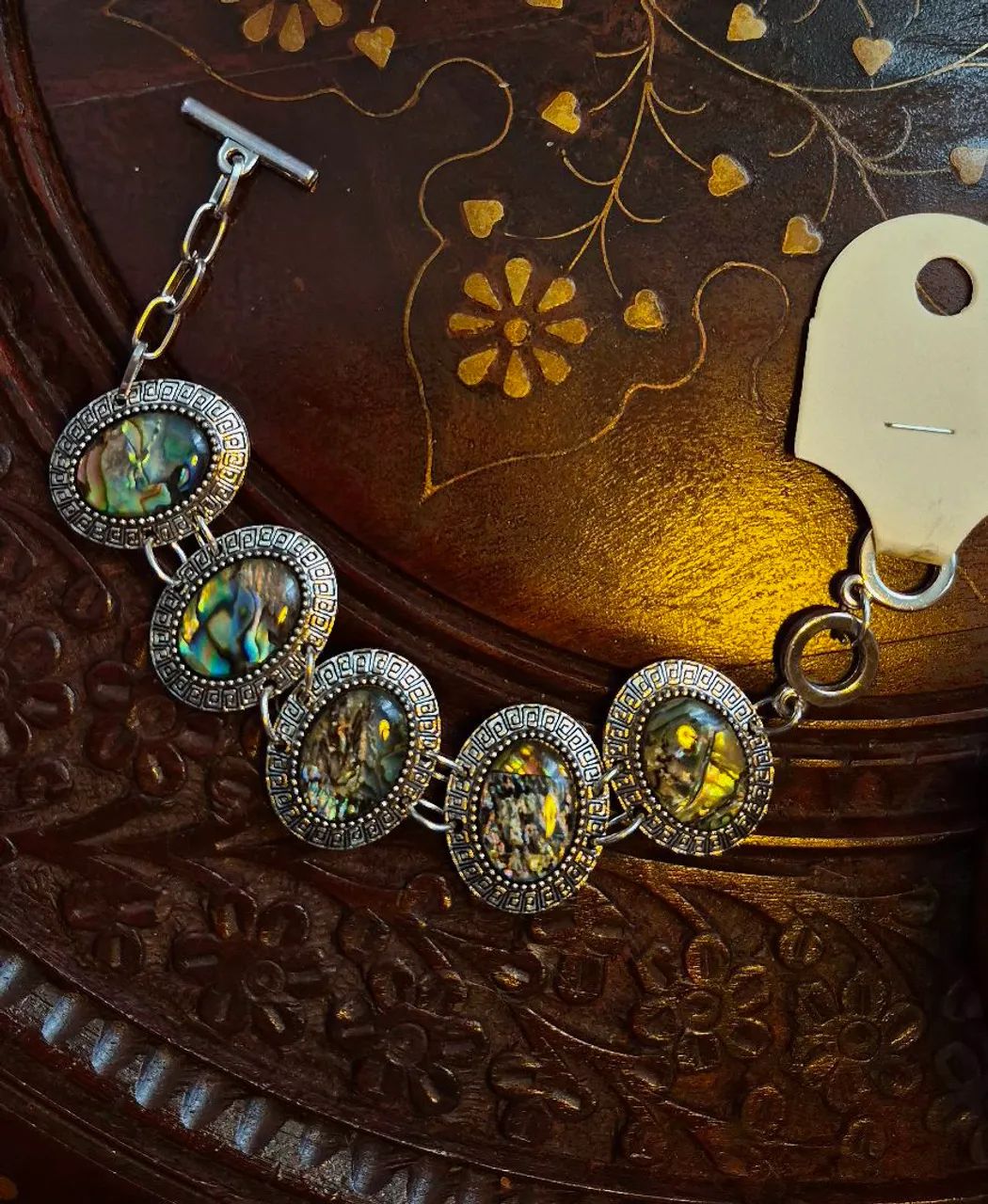 Pulseira Boho Abalones Naturais Aço Inox - Foto 2