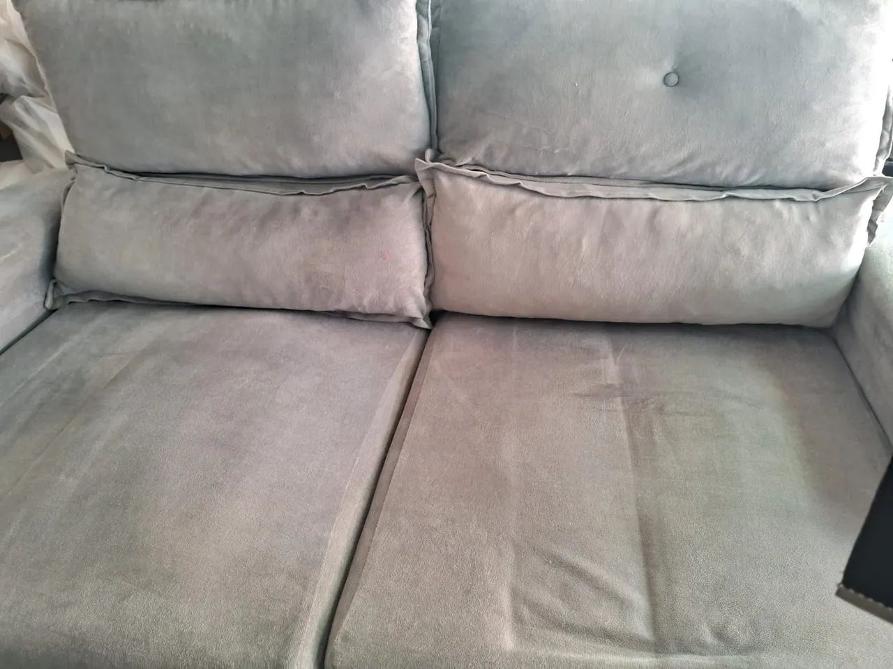 Sofá Retrátil e Reclinável Cinza (Suede) - Muito Confortável - Foto 3