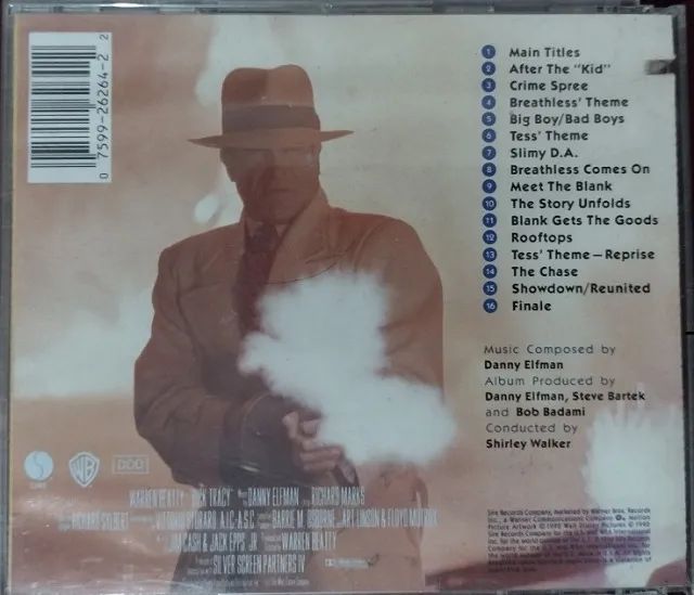 Cd de 1990 "Dick Tracy" Original Score By Danny Elfman - WARNER - Foto 2