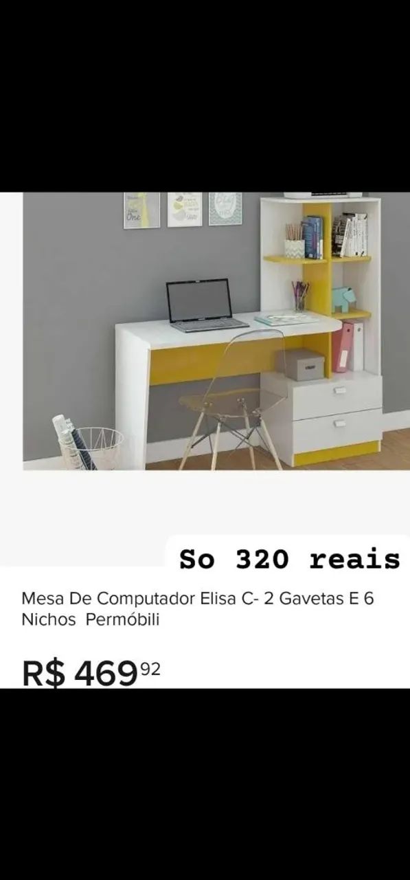 Mesa computador  com gaveta  nicho 260 reais - Foto 2