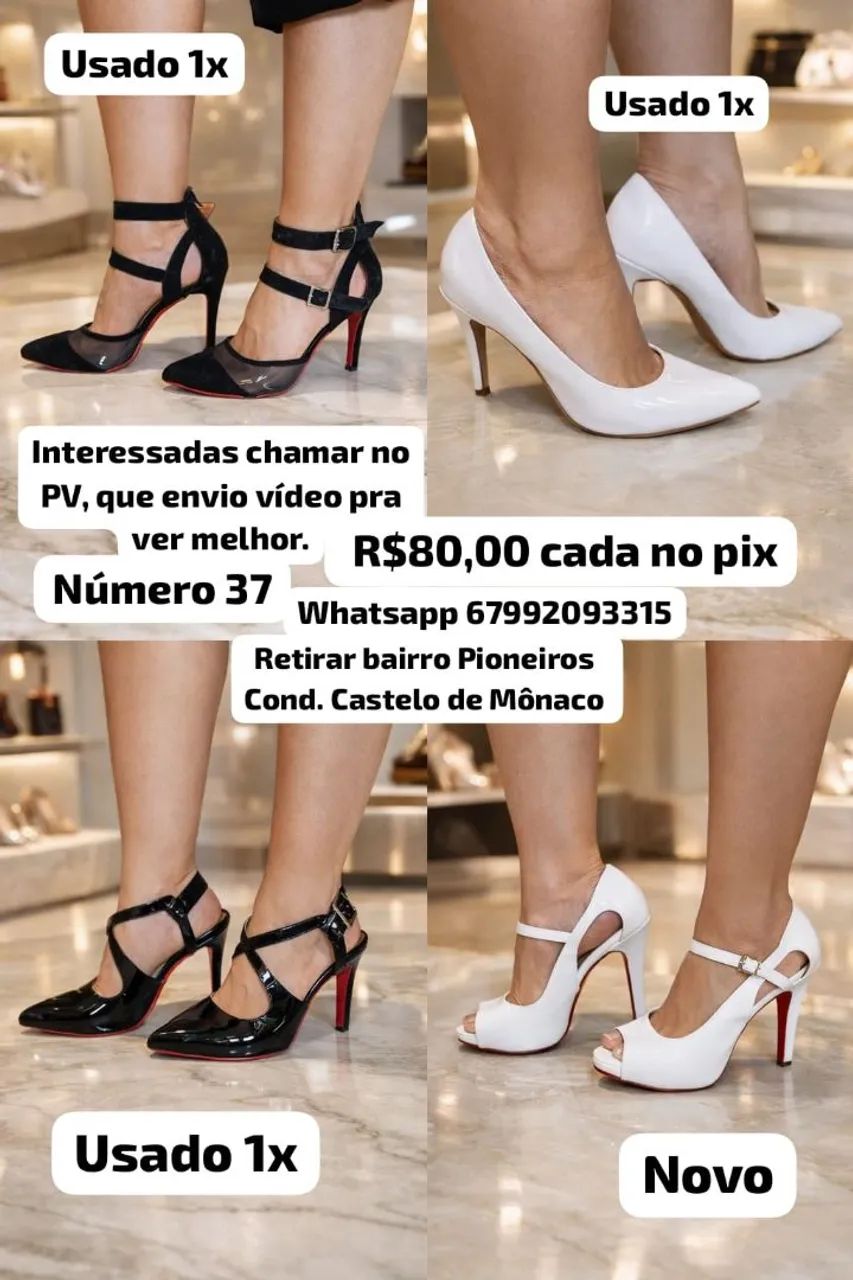 Sapato salto alto 4 por 250,00