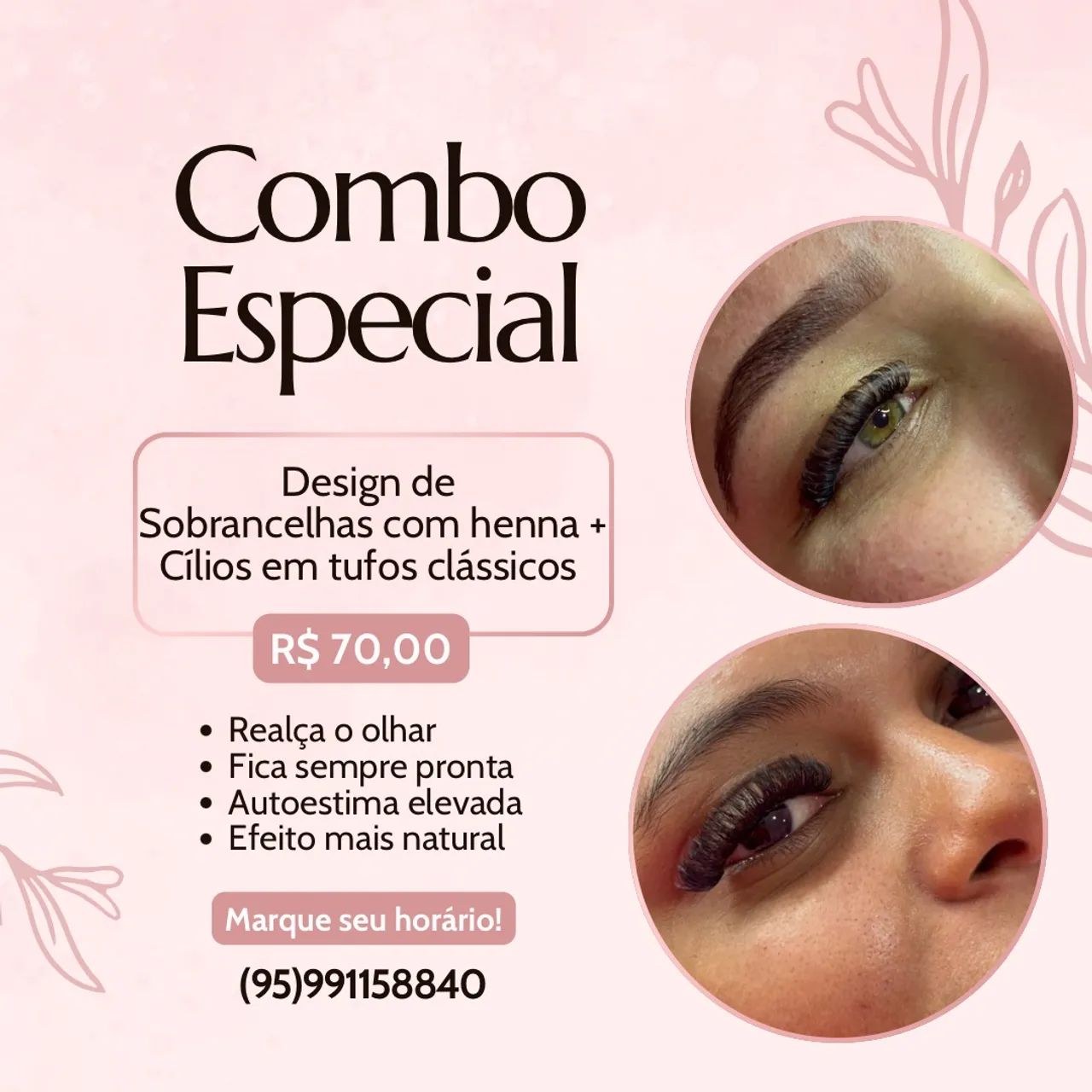 Combo cílios e sobrancelhas 