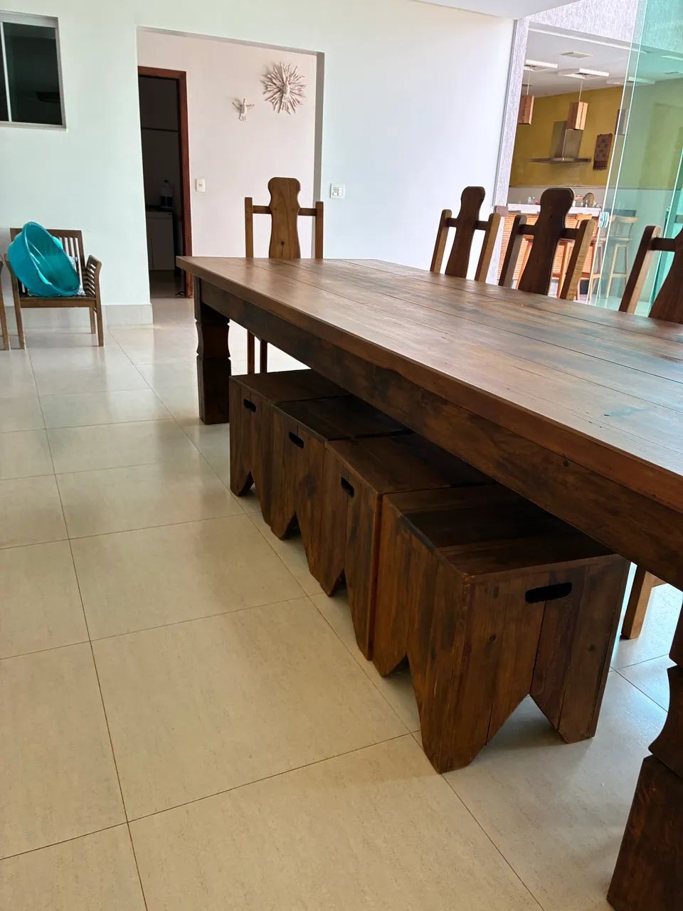 MESA DE MADEIRA MACIÇA  - Foto 4
