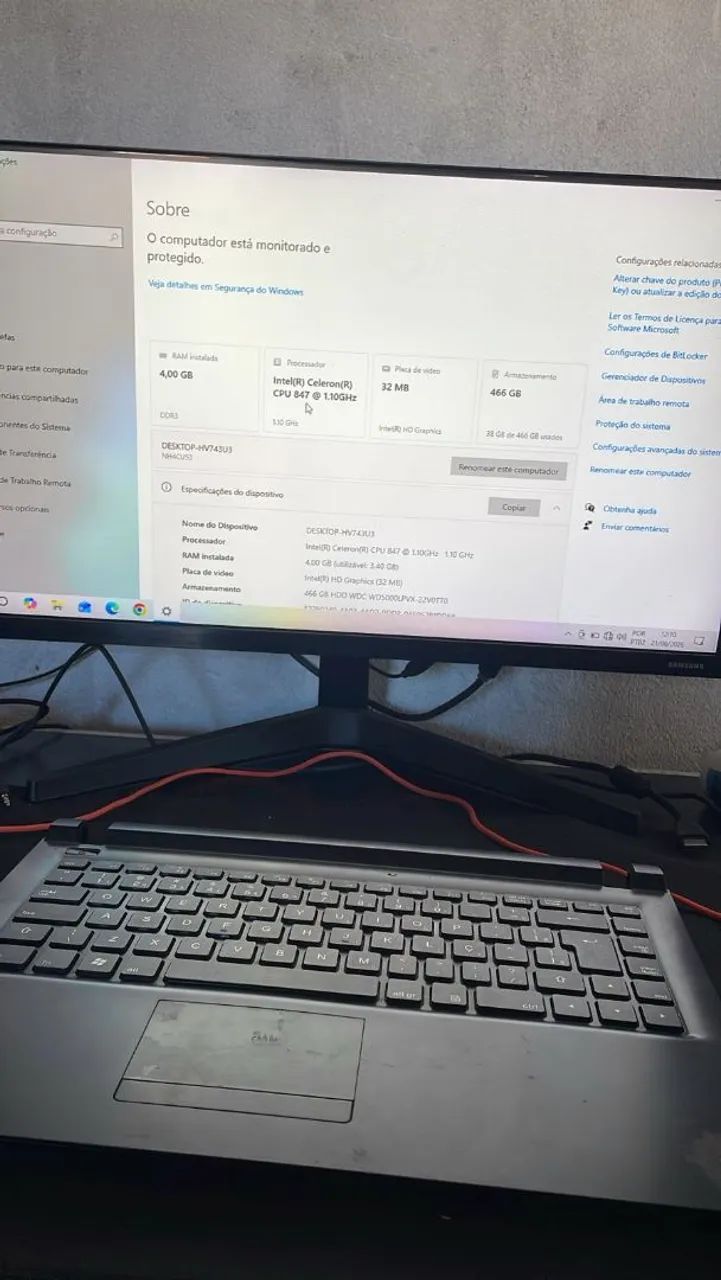 Notebook sem a tela funciona normalmente 