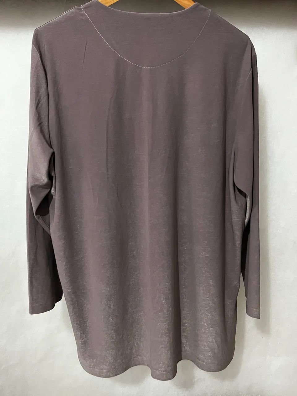Blusa Cinza de Frio Manga Comprida Moda Feminina Plus Size - Foto 3