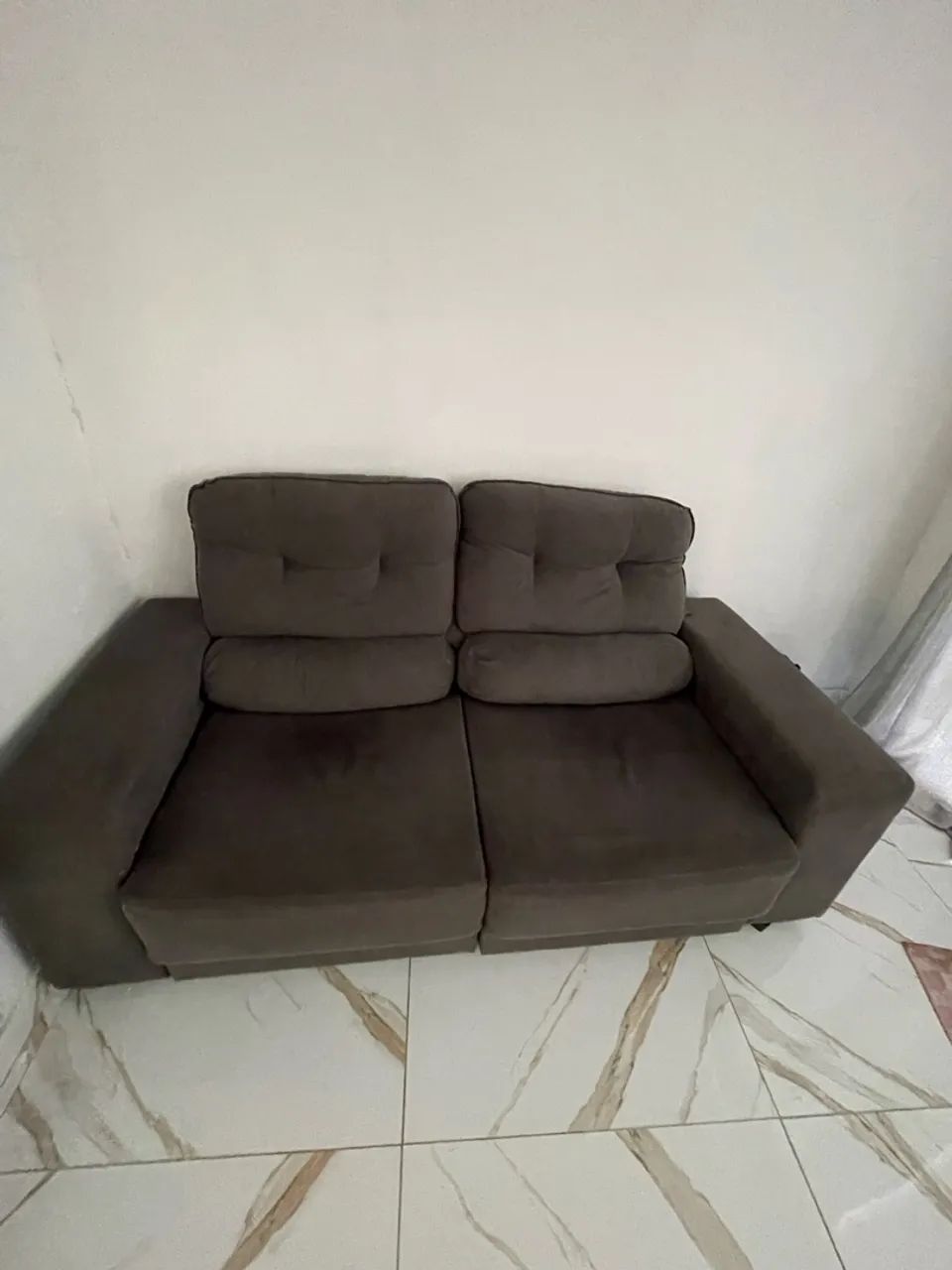 Sofá cama 2 lugares cinza , usado 