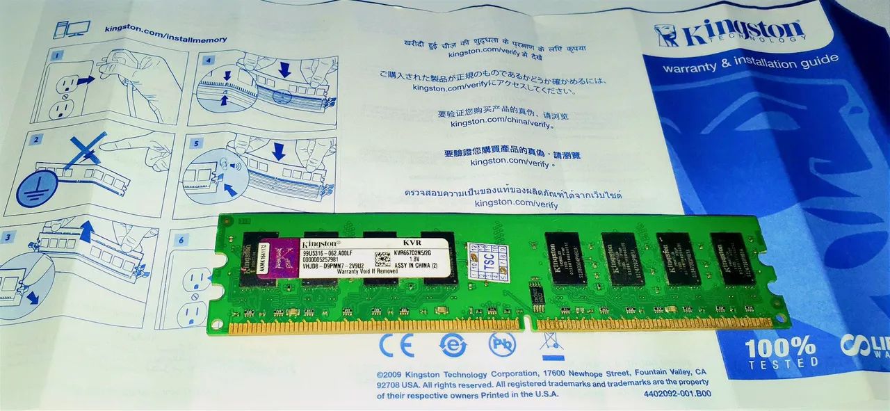 Memória Kingston DDR2 2GB 667MHz PC2-5300 Desktop KVR667D2N5 - Foto 3