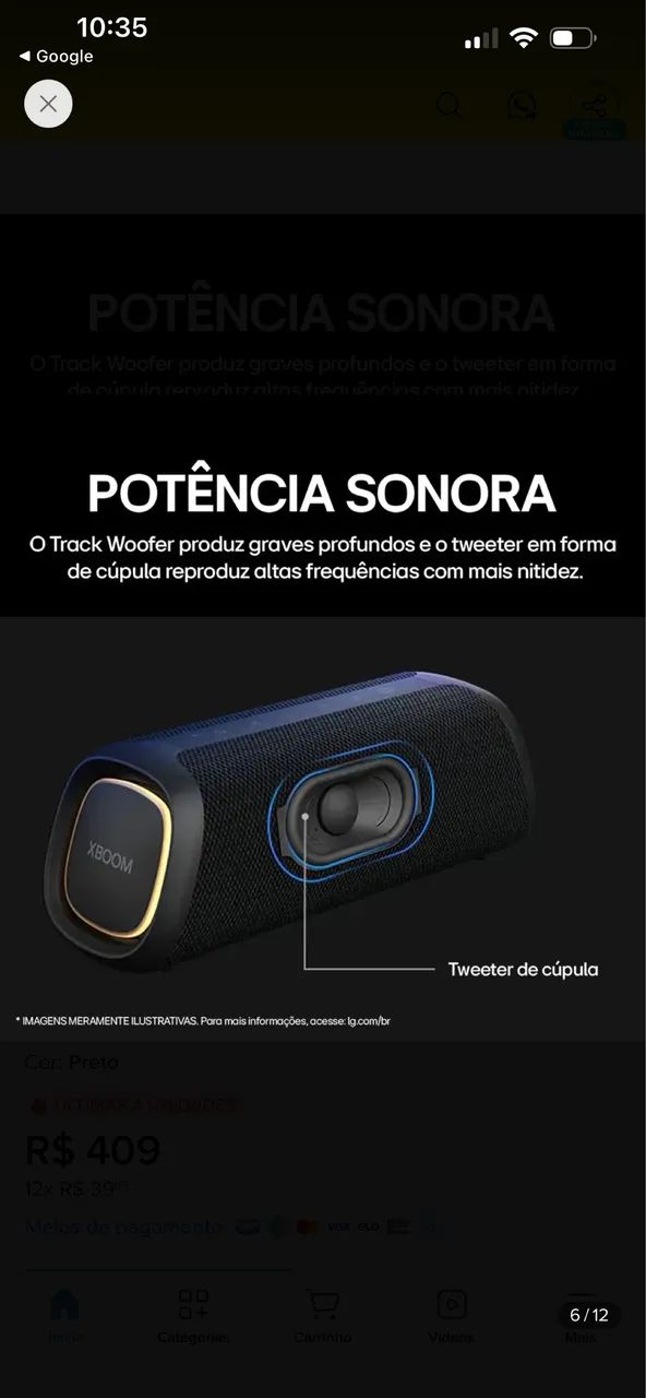 Caixa de som LG XBOOM  - Foto 2