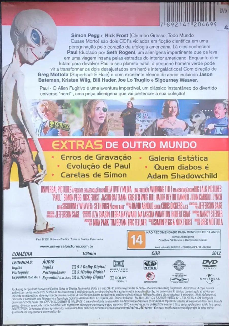 Paul  O Alien Fugitivo DVD - Foto 2