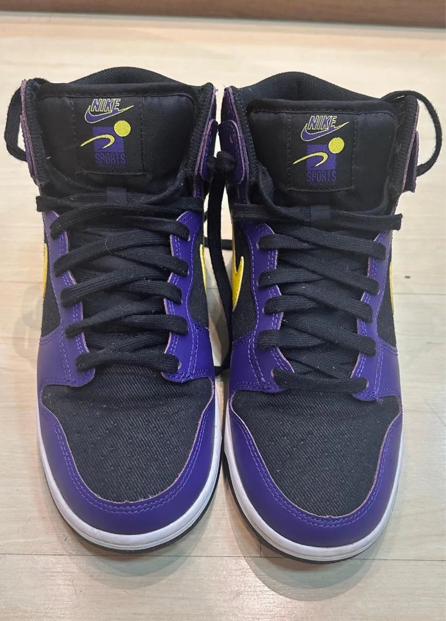 tênis nike dunk high lakers