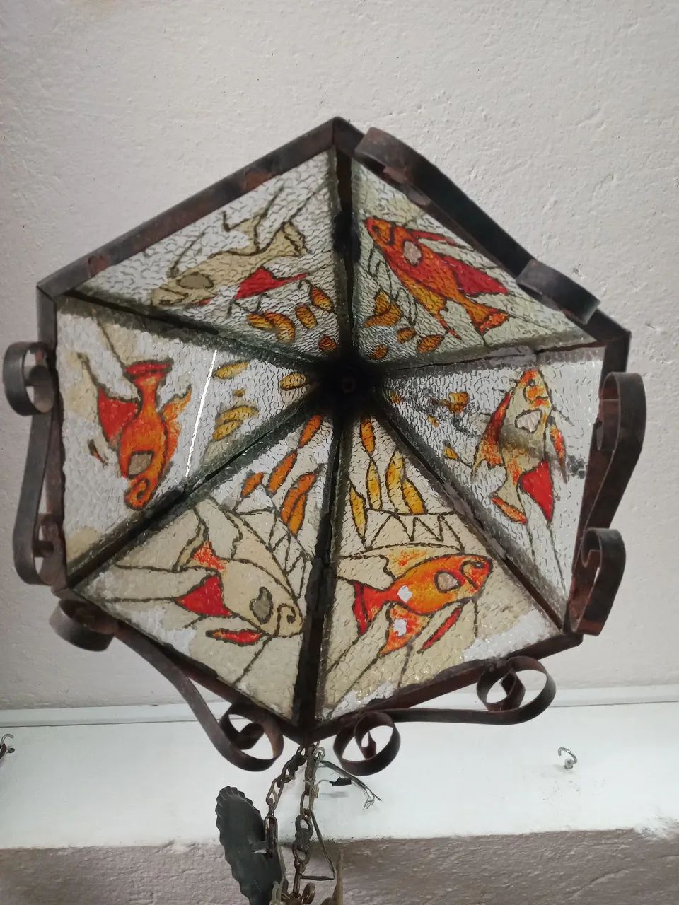 Lustre antigo em vitral - Foto 2