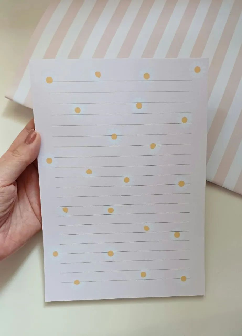 Bloco de notas margaridas rosé