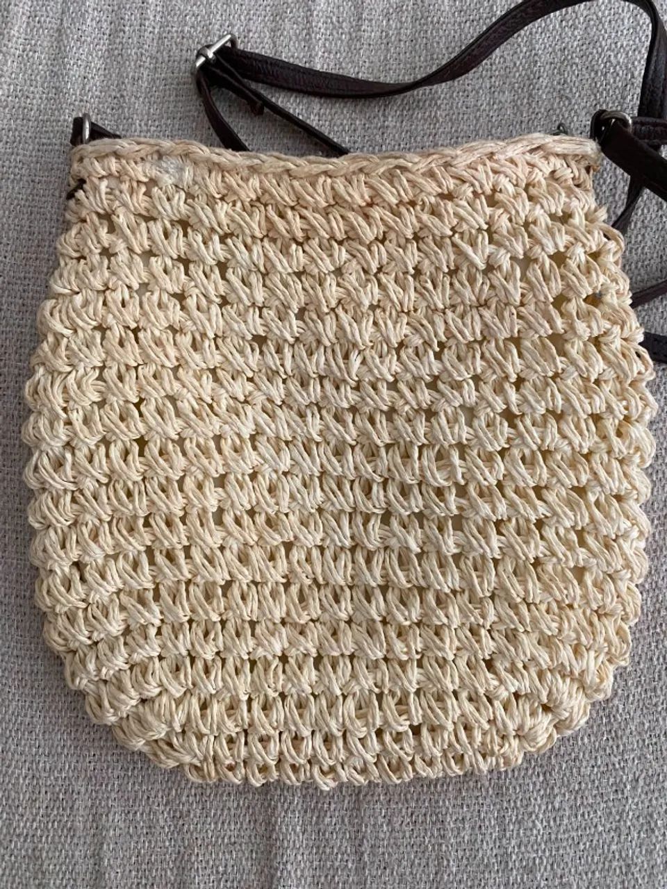 Bolsa de Crochê Tiracolo Off-White - Foto 2