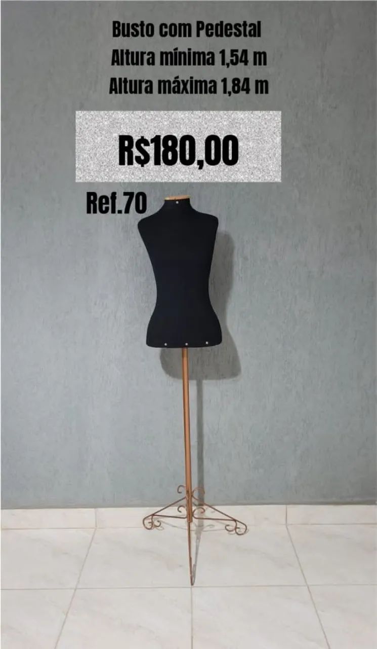 Manequim busto de tecido com pedestal Rose Gold