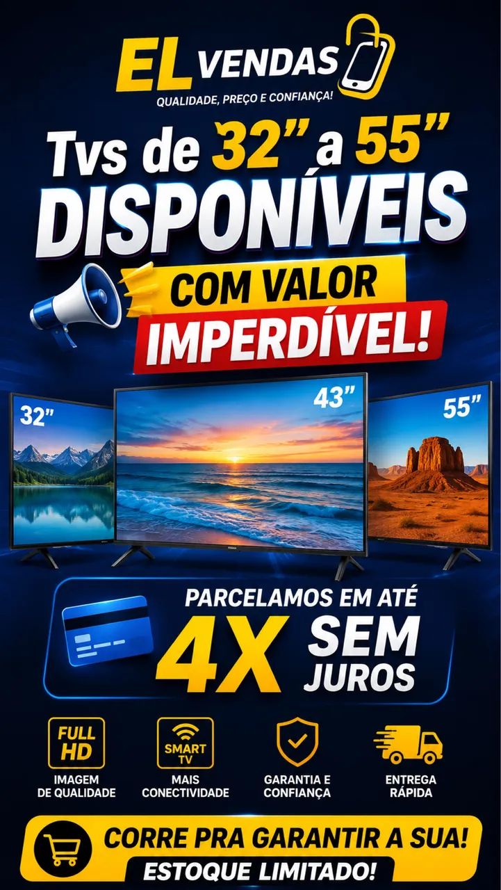 TELEVISÕES SANSUNG, TCL E AIWA