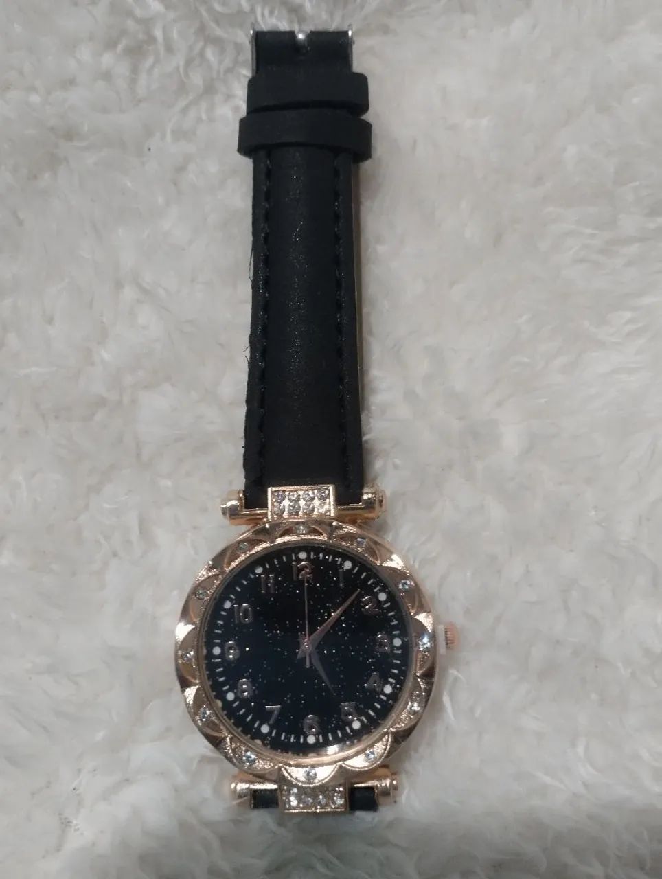 Relógio feminino sofisticado preto/diamante  - Foto 2