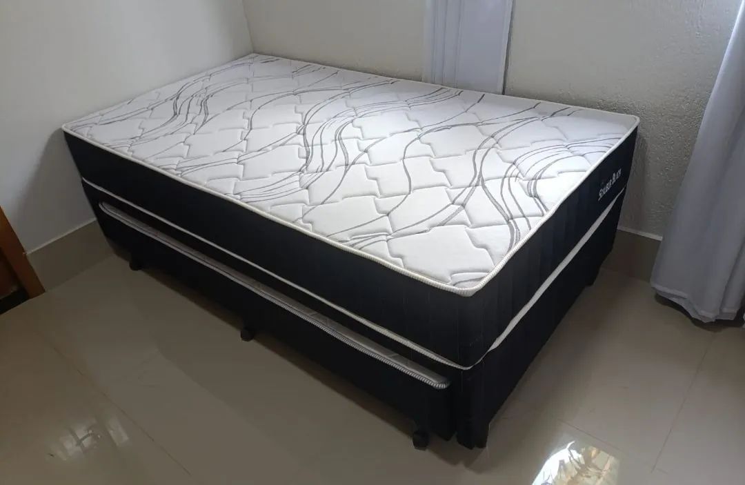 Cama box c/ auxiliar molas ensacadas nos 2 colchões  - Foto 3