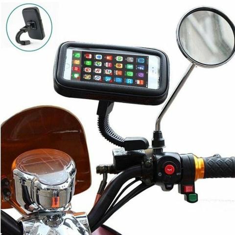 Suporte Celular Smartphone Gps Moto Retrovisor 6,3 Polegadas