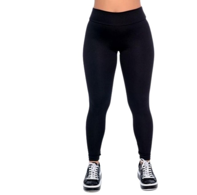 CALÇA LEGGING FEMININA PRETA E CINZA  - Foto 3