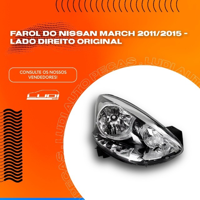 Farol Do Nissan March 2011/2015 - Lado Direito Original