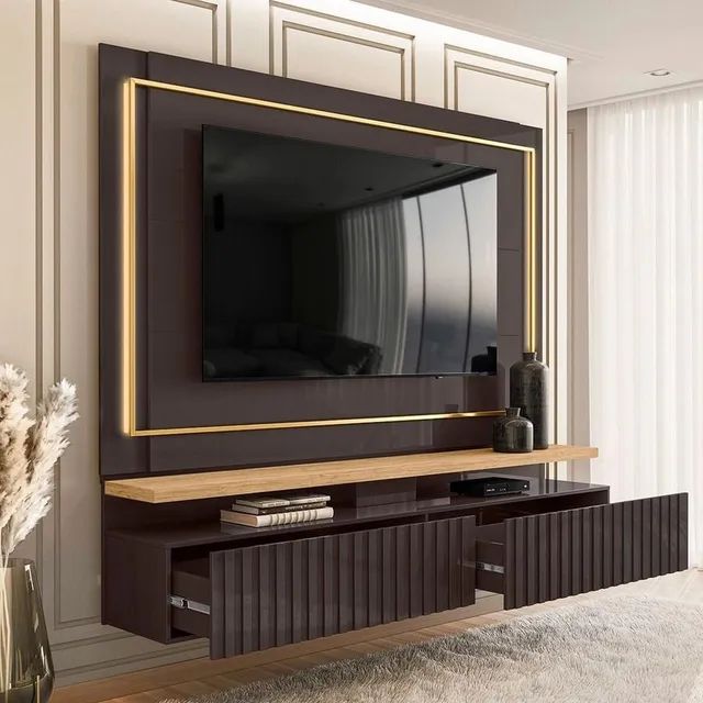 Sala home estante painel rack bancada  - Foto 5