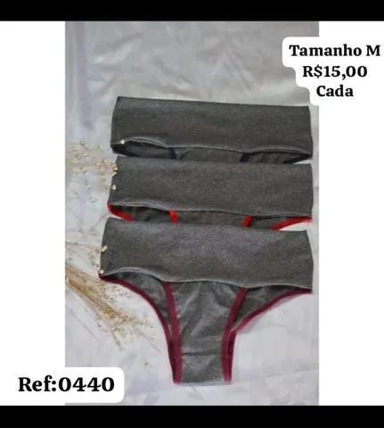 Calcinha cinta pala dupla microfibra poliéster tamanhos M e G 