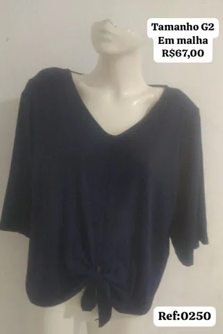 Blusa feminina em malha linda, maravilhosa e confortável tamanho G2 manga sino