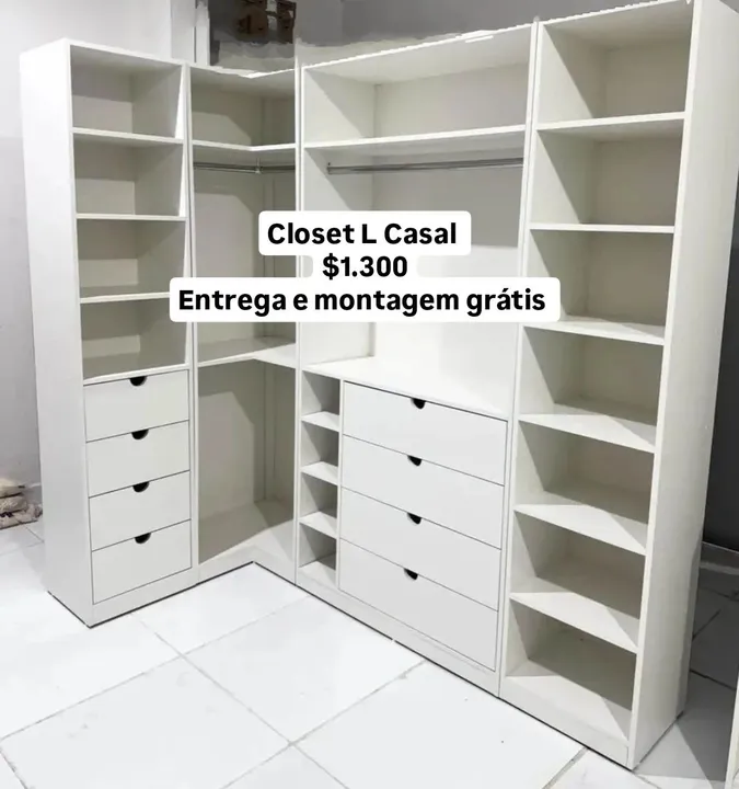 Closet L Casal - Novo - Branco