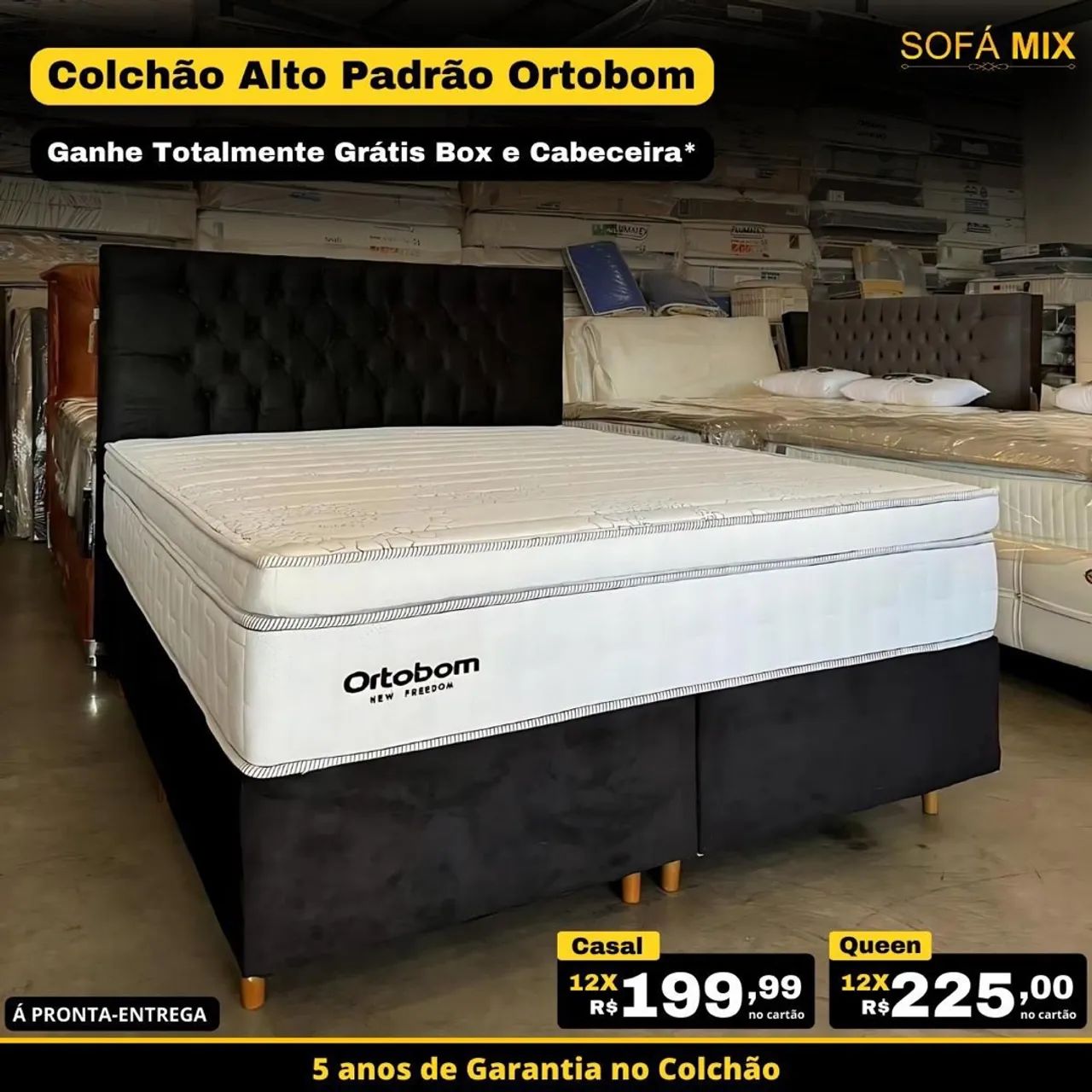 Baú casal e colchão espuma D33 Première  - Foto 4