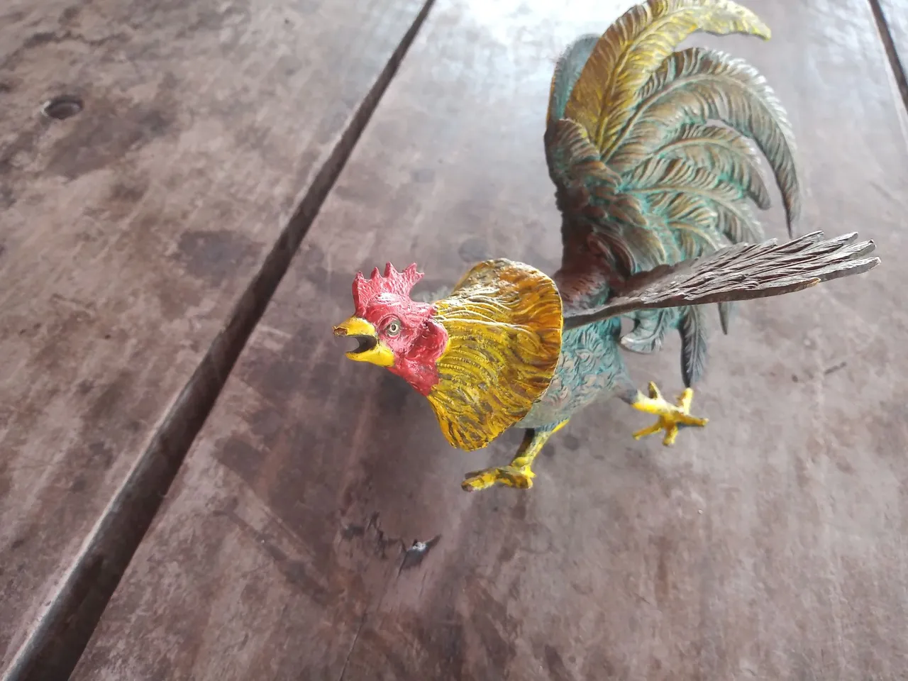 Galo bronze decoração