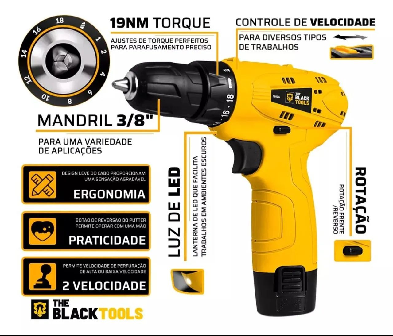 Parafusadeira Black Tools - Foto 3