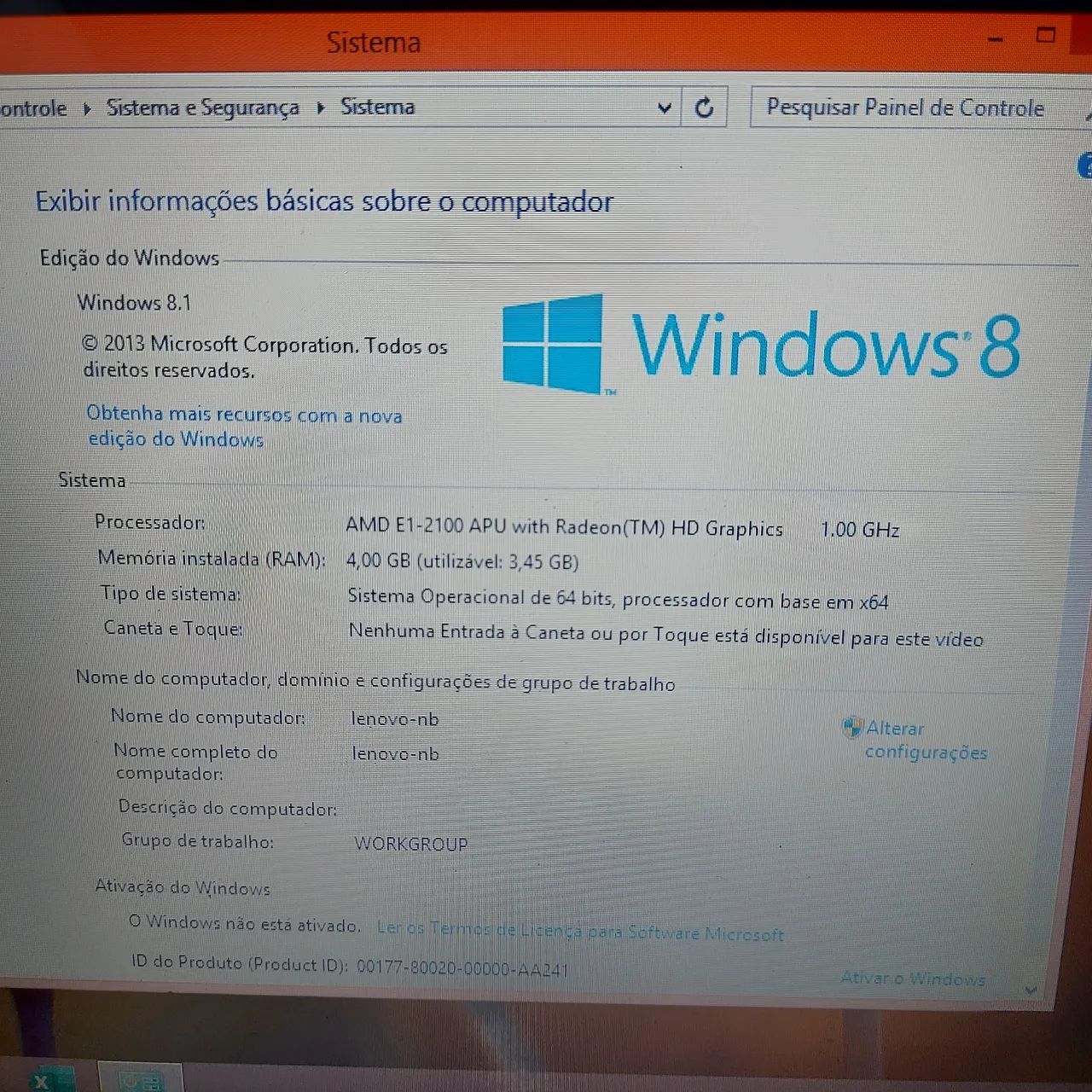 Notebook Lenovo64169992609410124