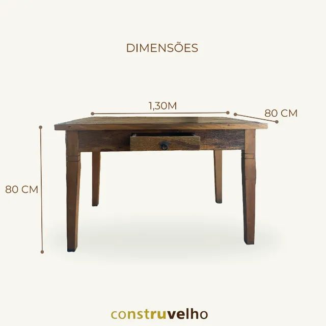 Mesa de Jantar madeira de demolição peroba rosa.  - Foto 5