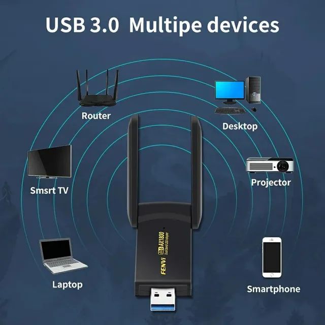 ADAPTADOR WIFI 6 DUAL BAND 2G E 5Ghz, USB 3.0 PARA PC E NOTEBOOK  - Foto 4