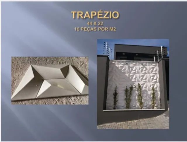 Revestimento  Cimentício 3D Trapezio - Foto 2