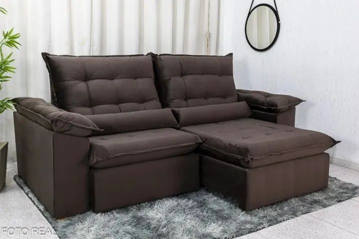 Sofá Retrátil Reclinável 2.00m Emanuelly  - D28 Soft - Foto 4