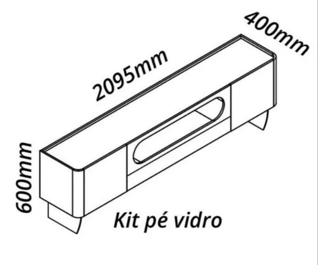 Rack Com LED Pra TV 75 Polegadas Design Exclusivo 210cm Nobre Pés de Ferro PRONTA ENTREGA! - Foto 3