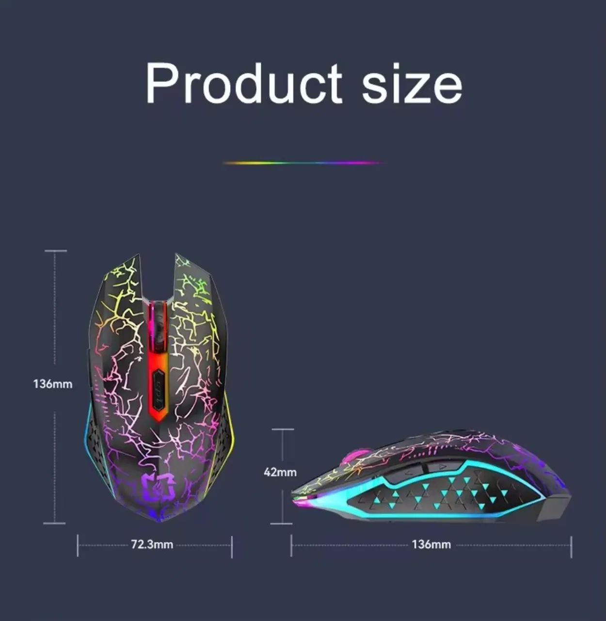 Mouse sem fio Recarregável RGB Bluetooth+Wireless 2,4gh - Foto 2