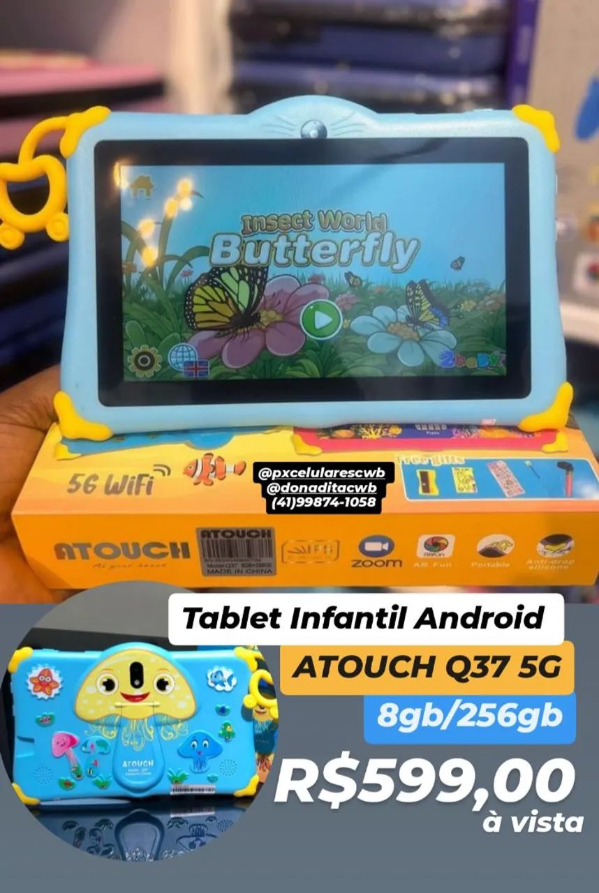 Tablet infantil Android Atouch novos 8/256 5g - Foto 3