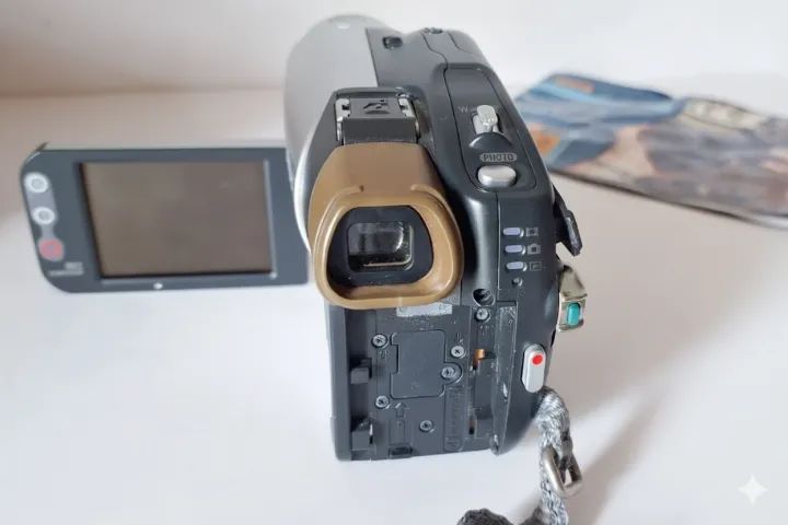 câmera filmadora antiga mini dvd sony handycam com avaria - Foto 5