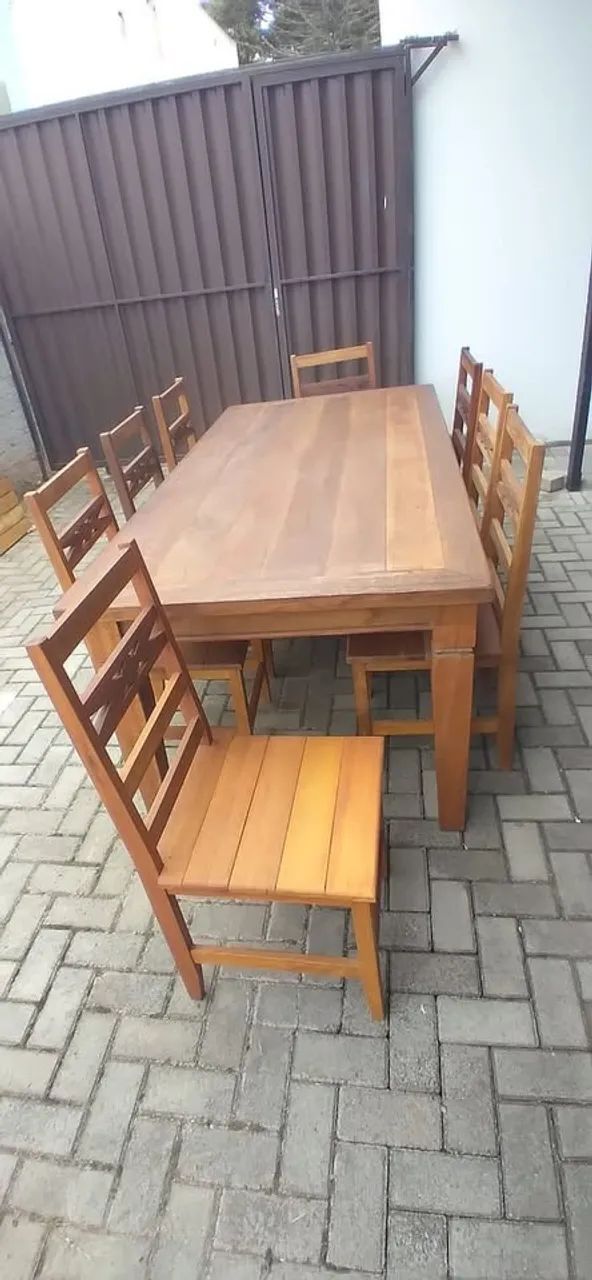 Mesa Rustica Madeira Demolição c/ 8 Cadeiras - Foto 4