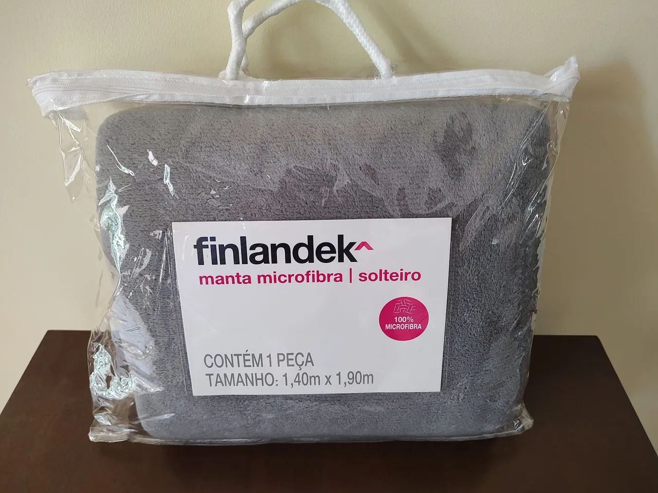 Manta Microfibra Solteiro Cinza Finlandek