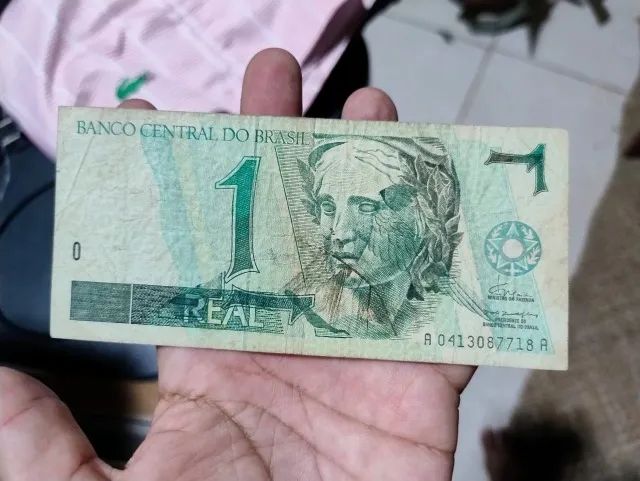 Cédula Antiga 1 Real com Anomalia Anverso do Reverso