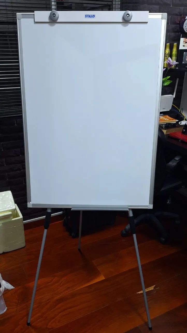 Flip Chart Office Magnético Branco STALO + Bloco de Papel + Kit Apagador/Canetas - Foto 3