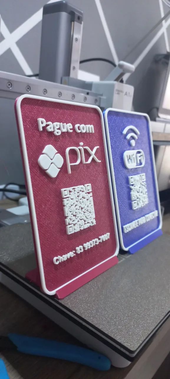 Placas com QRcode Pix e Wi-Fi para seu comércio! - Foto 2