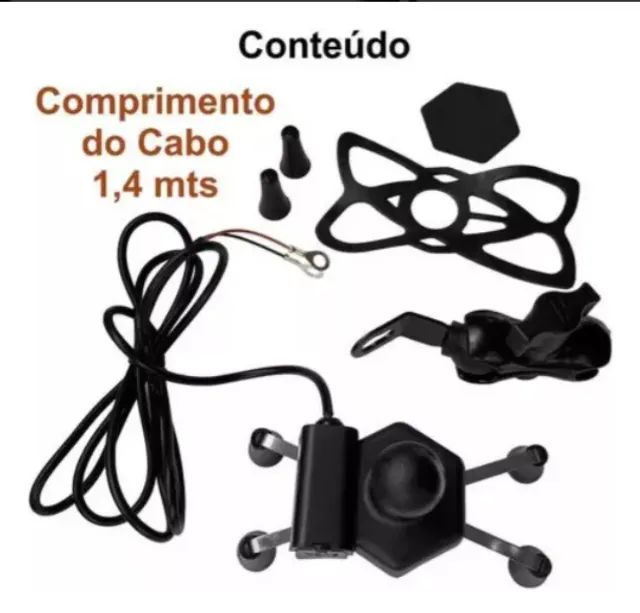 suporte celular+carregador  moto  - Foto 4