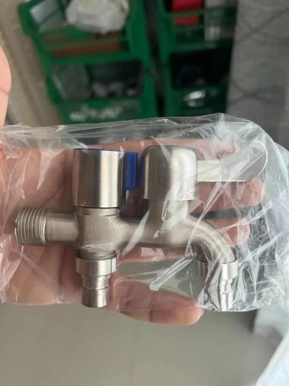 Torneira de Lavatório Saída Dupla - Inox Anti-Gotejamento
