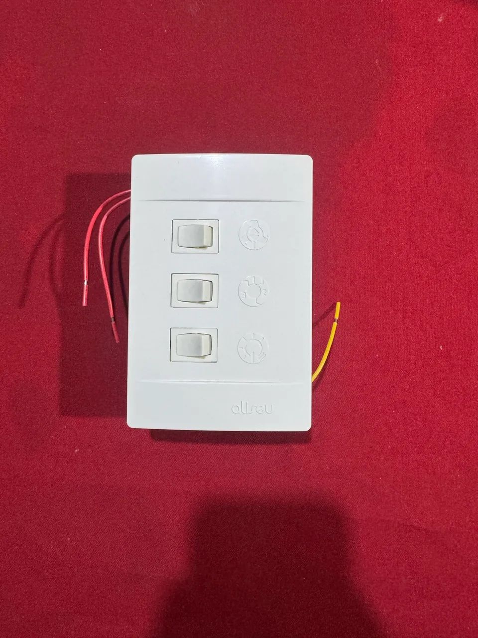 Espelho de tomada 3 botoes para ventilador de teto